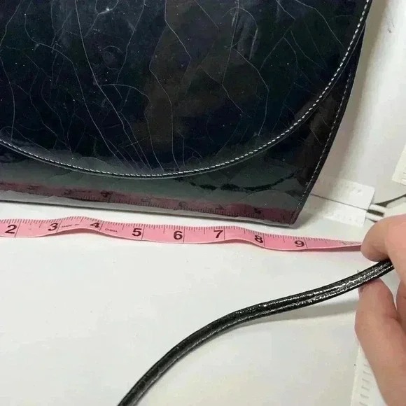 Vintage black clutch evening bag Faux Leather - Picture 2 of 5